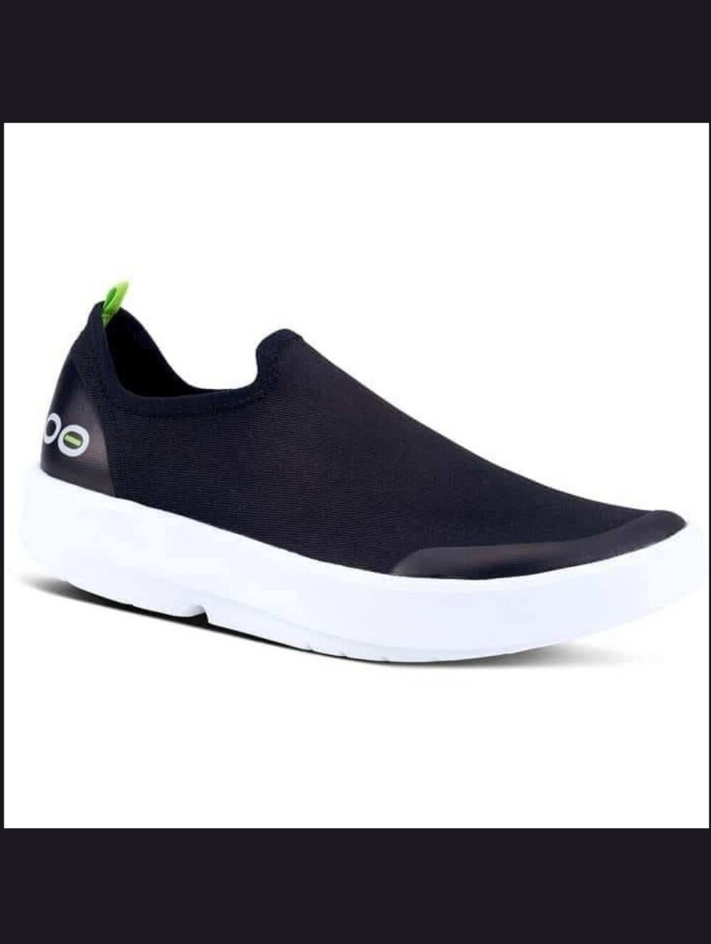 NEW OOFOS Women’s Black Slip-On Casual Sneaker SIZE 9 .